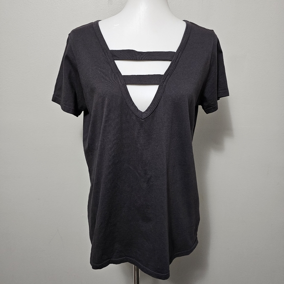 Buckle Gilded Intent Charcoal Ladder Neck Top Size Small - Picture 3 of 9